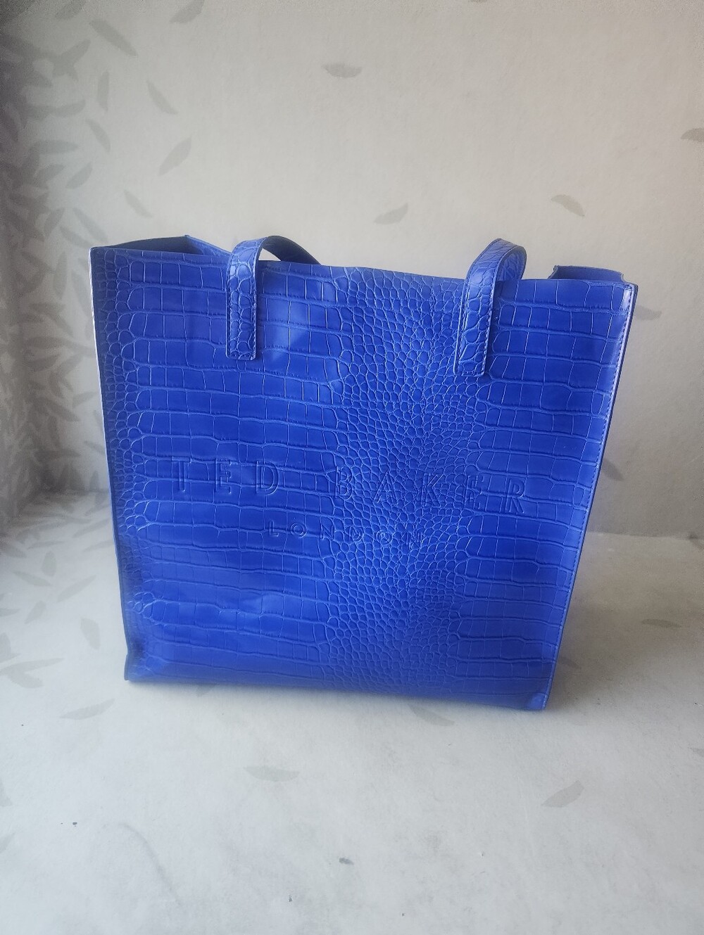 Ted Baker Electric Blue Croc-Embossed Tote